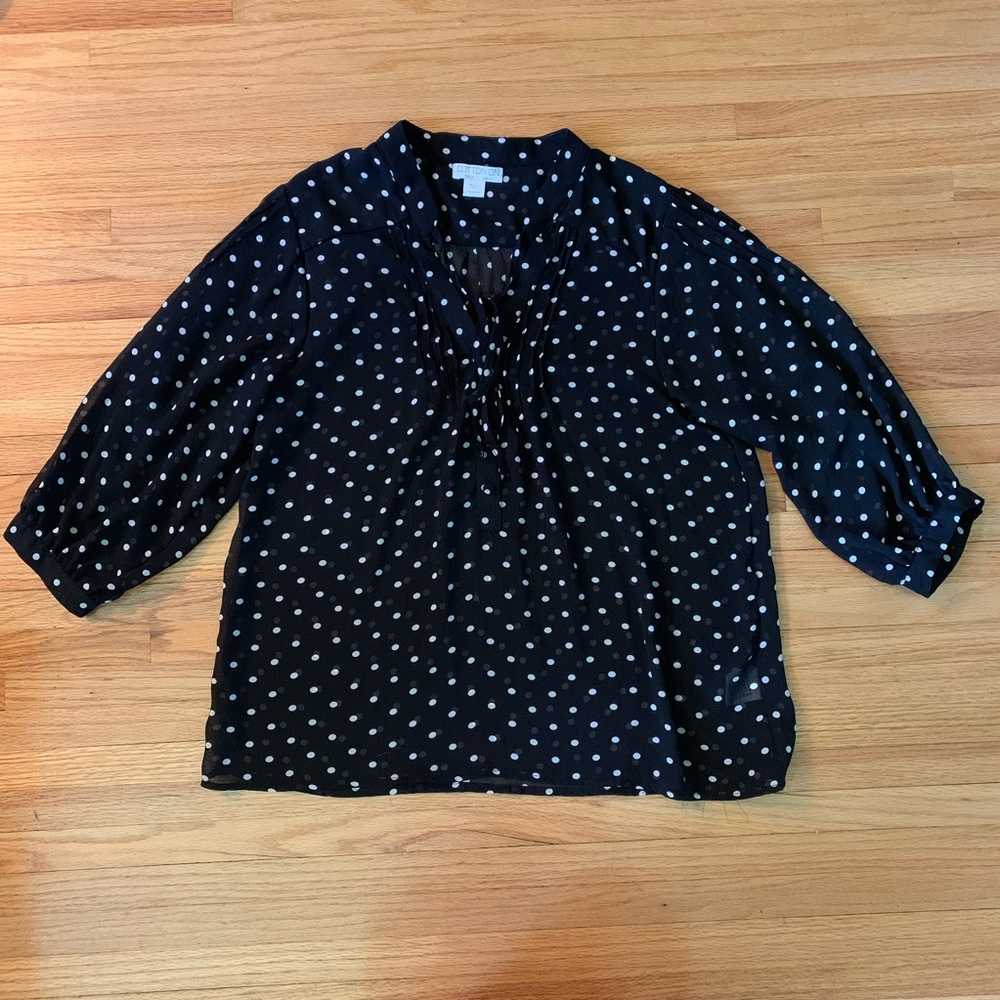 3/$15 Cotton On sheer polka dot blouse